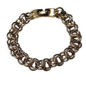 Vintage Elegant Gold Tone Chain Link Chunky Bracelet Retro Fashion Jewelry Women